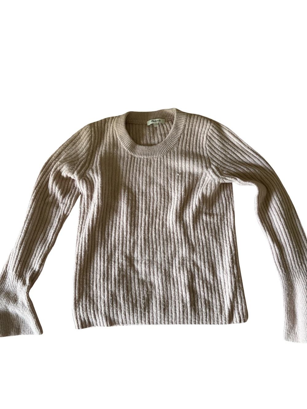 Madewell Ribbed Crewneck Sweater with Bell Sleeves